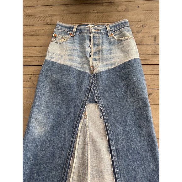 RE/DONE x Levis Seamed Denim Midi Skirt Medium / Light Size 25 - Picture 4 of 6